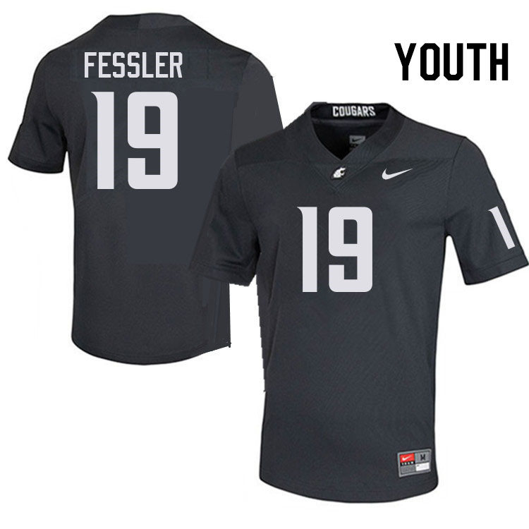 Youth #19 Van Fessler Washington State Cougars College Football Jerseys Stitched-Charcoal